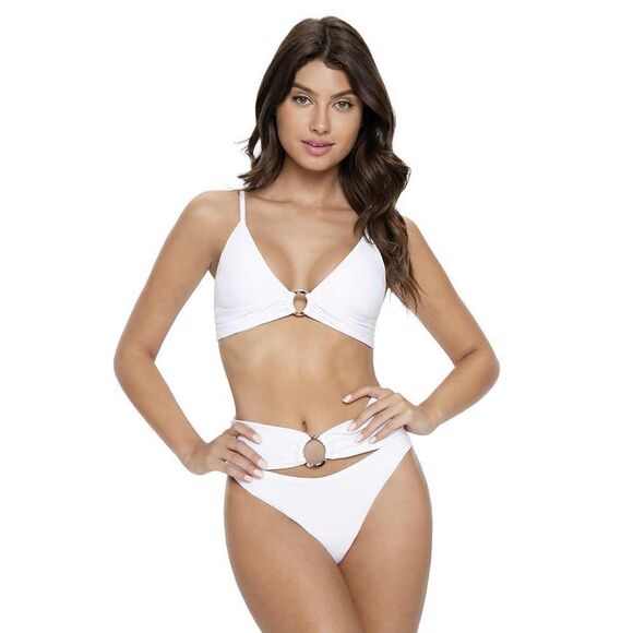 New. Pilyq water lily high waist ring bikini bottom. Medium. Retails $80 - Picture 2 of 9